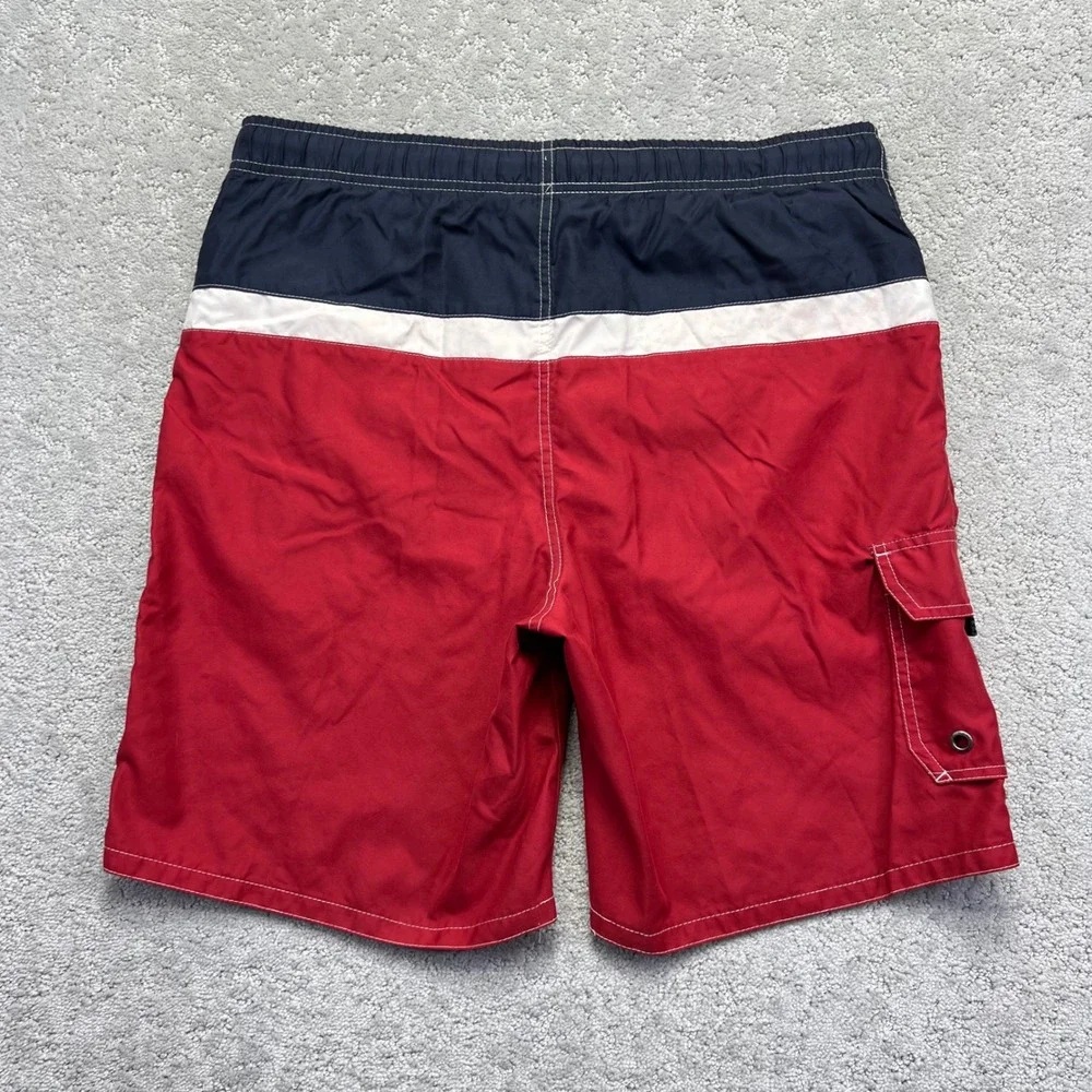 VINTAGE Y2k Old Navy Board Shorts Mens‎ SColorblock Swim Trunks Surf USA Flag